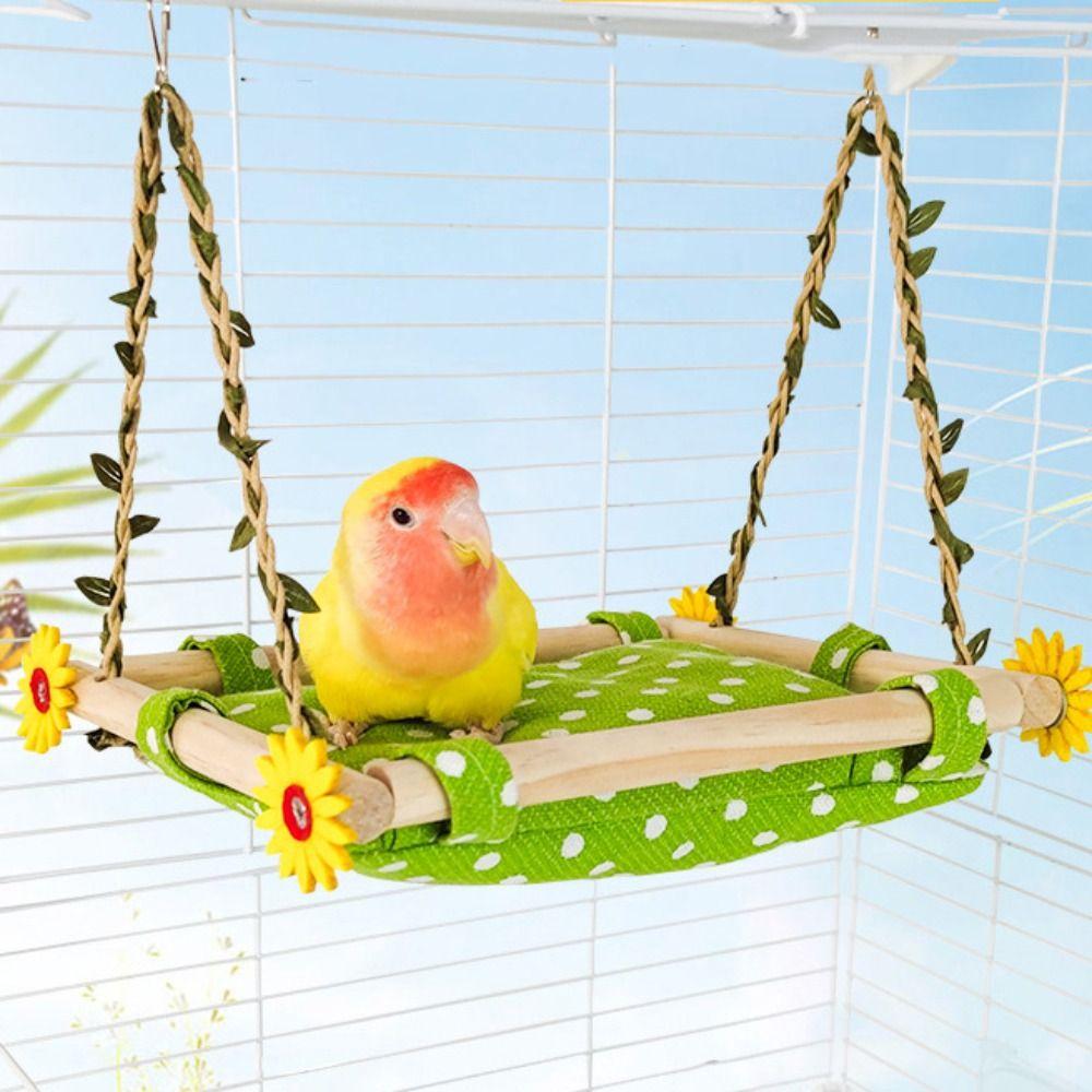 Bissfeste Vogel Hängematte Abnehmbar Stabil Papageien Nest Bett Atmungsaktive Vogel Schaukel Für Papagei Hamster Lovebird