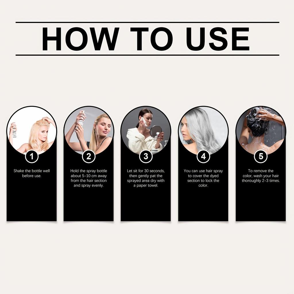 Stříbrnošedý permanentní sprej na barvení vlasů - 30 ml Unisex Rychlé barvení pro kouřový, módní vzhled