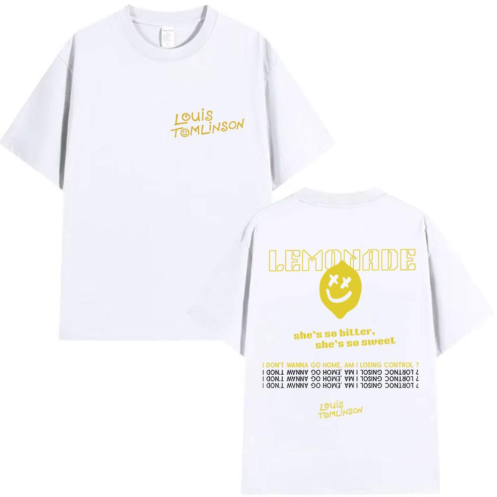 Louis Tomlinson Lemonade Tour Album Vintage Fashion Big Size High Quality 2025 Summer Pure Cotton 100 Printed Tshirt