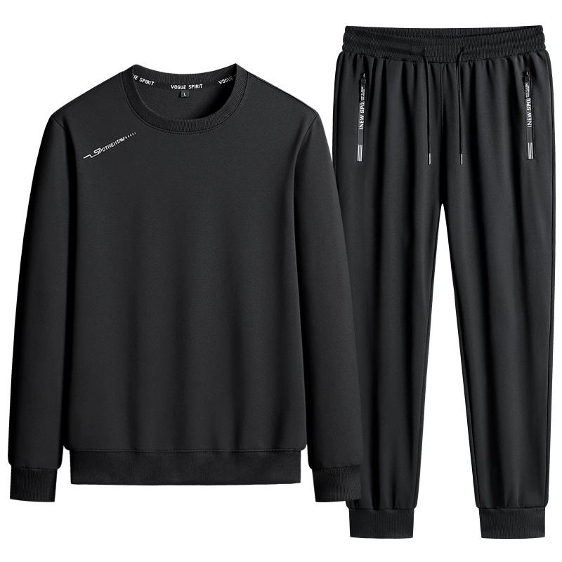 Neuer Sweatshirtanzug Herren Sport Herbst und Winter Pullover Langärmlig Locker Oberteil Elastische Taille Freizeitanzug
