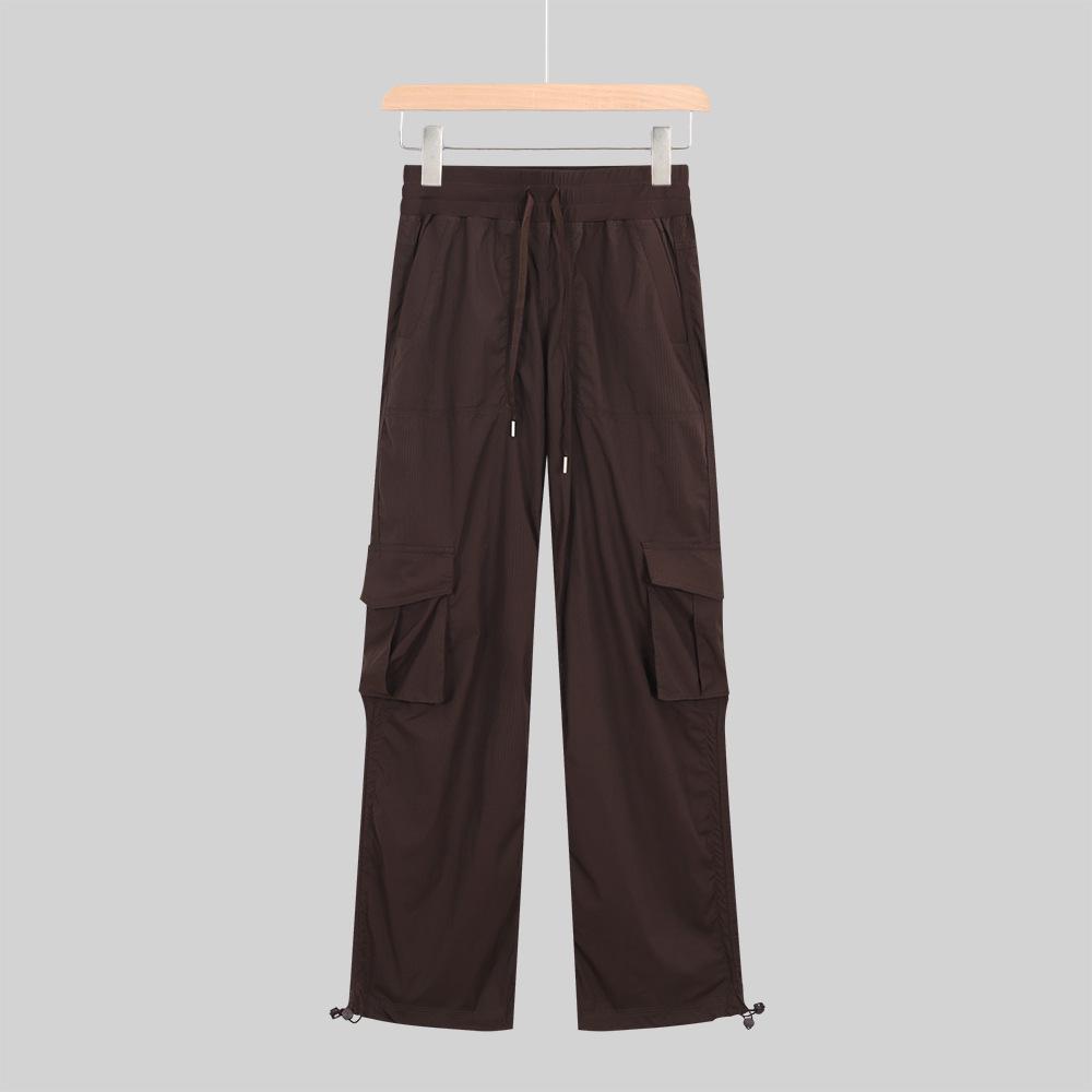 Lulu Parachute Cargo Pants - Women's Mid-High Waist, Sporty, Casual, Loose Fit with Straight Leg