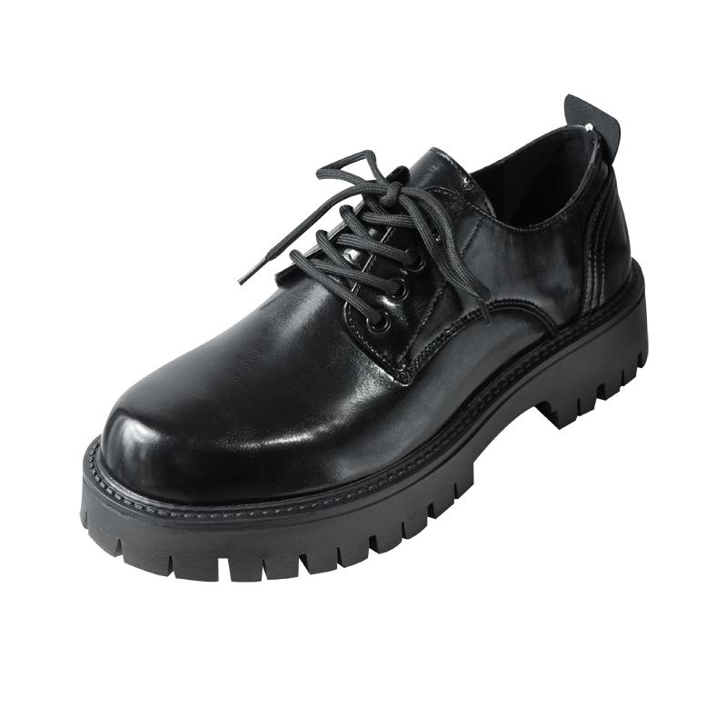 

Модная мужская кожаная обувь на толстой подошве Повседневный британский стиль Офис и бизнес Обувь на четыре сезона Роскошное качество Универсальная 38-46 46 чёрный