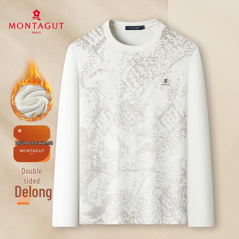 

MONTAGUT Men s Comfort Embroidered Long-Sleeve T-Shirt 52