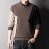 Herren-Pullover, Herbst und Winter, neuer lockerer, lässiger Trend, Farbblockierung, Rundhals-Oberteile, vielseitige, faule Strickwaren für Herren