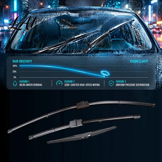 High Performance Wiper Kit 3Pcs/Set Car Blades for Ford Focus 2005-2011 26/17/14-inch Front Windshield Rear Kit Auto Replacement Beam