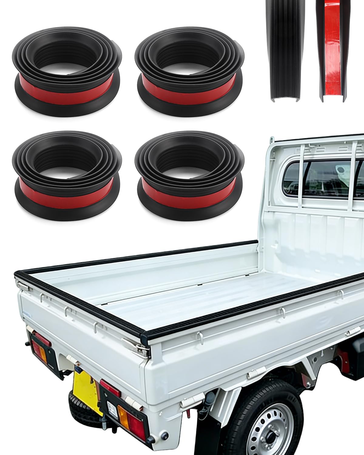 Защита борта и заднего борта для пикапа Hijet S500P/S510P (4шт: для грузовой платформы + заднего борта)