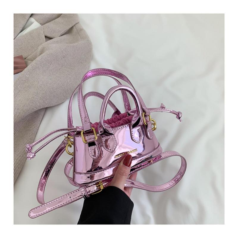 New patent leather laser glossy women's bag mini hand bag shell women's messenger bag mouth red envelope