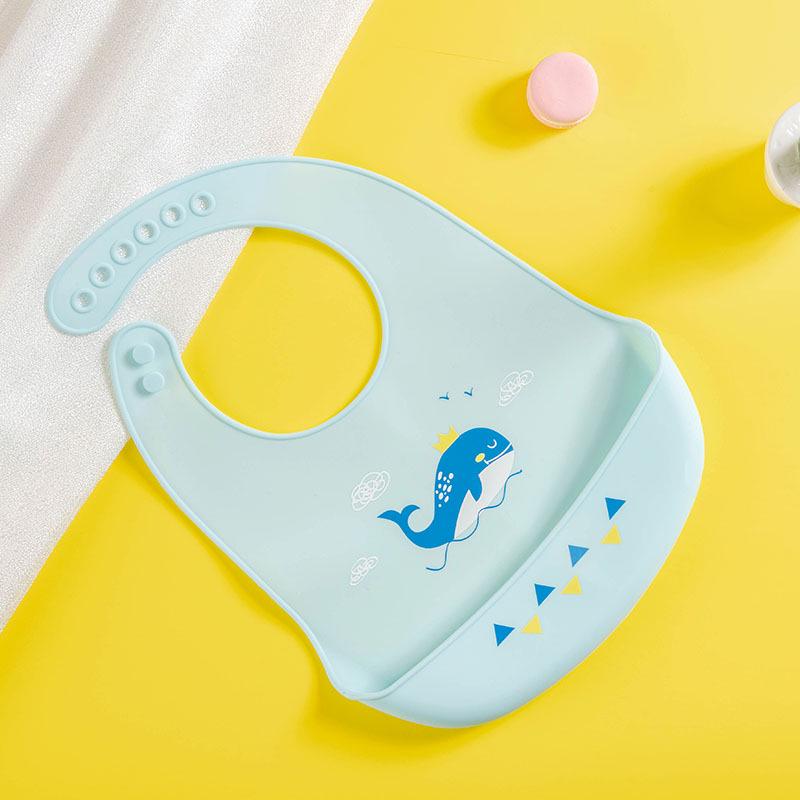 Waterproof Food-Grade Silicone Baby Bib - Leak-Proof, Self-Feeding, Drool Protection