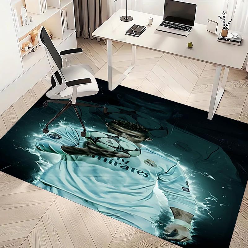 1pc Cristiano Ronaldo Print Area Rug - Soft, Washable Non-Slip Indoor Mat, Living Room, Home Office Decorative Rug,Office Decorative