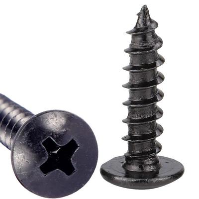 TA Black Mushroom Head Self-Tapping Screws - Flat Head, M3/M4/M5