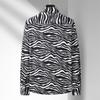 Men's Plus Size Zebra Print Long Sleeve Shirt