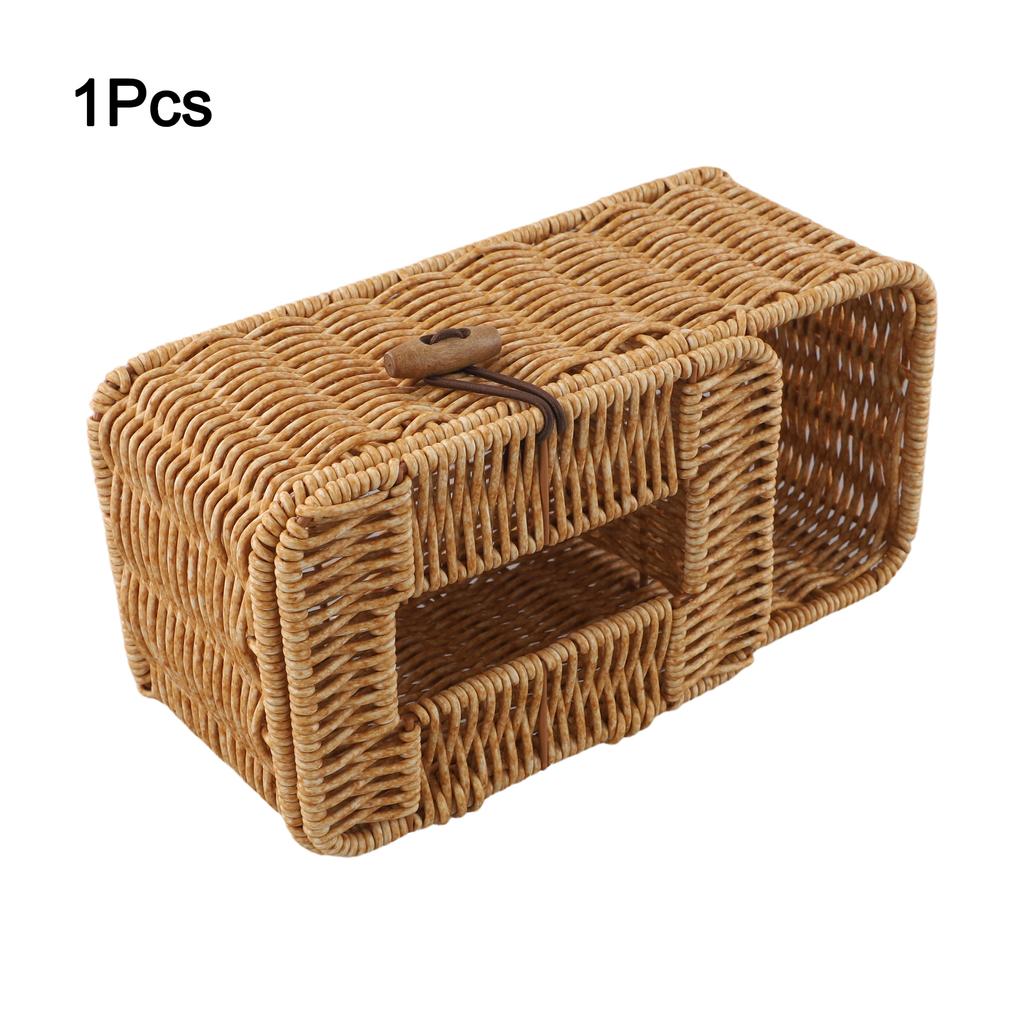 25*13*9cm Imitation Rattan Box Handmade Paper Box Exquisite Workmanship Hotel Usage PP Material Suitable For Paper Towels