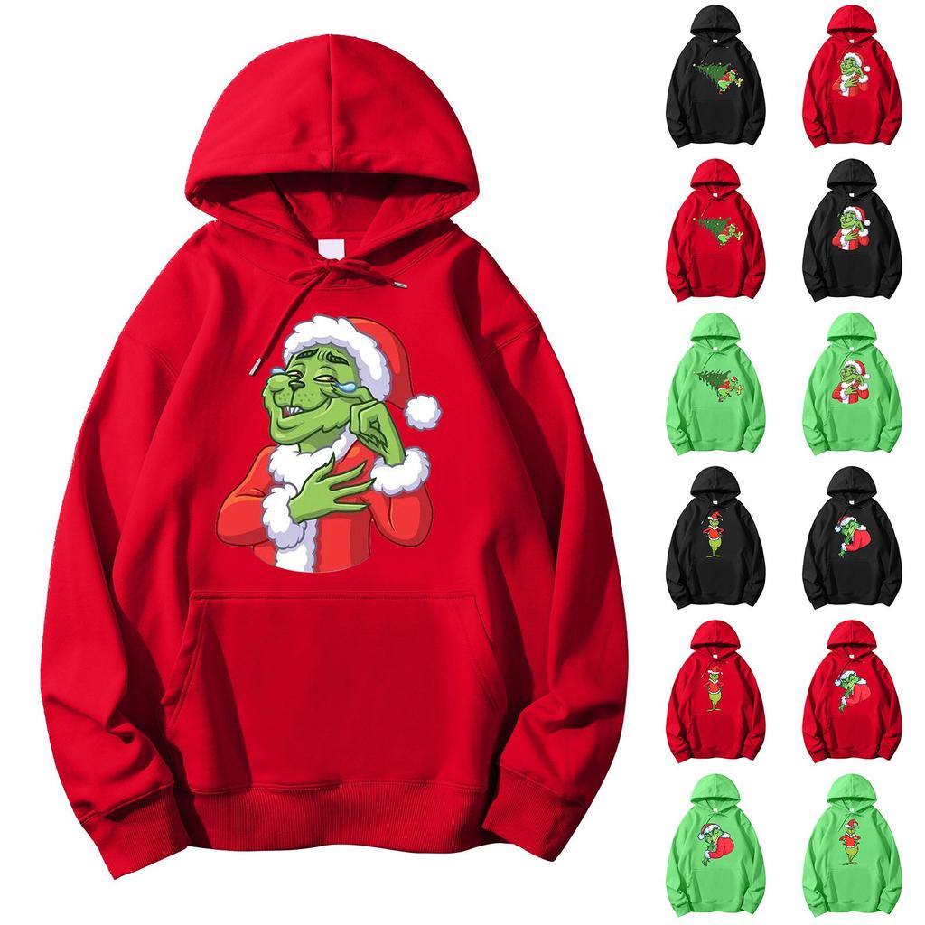 Women's Fall And Winter Christmas Printed Pullover Hooded Sweatshirt Long Sleeve Sweatshirt