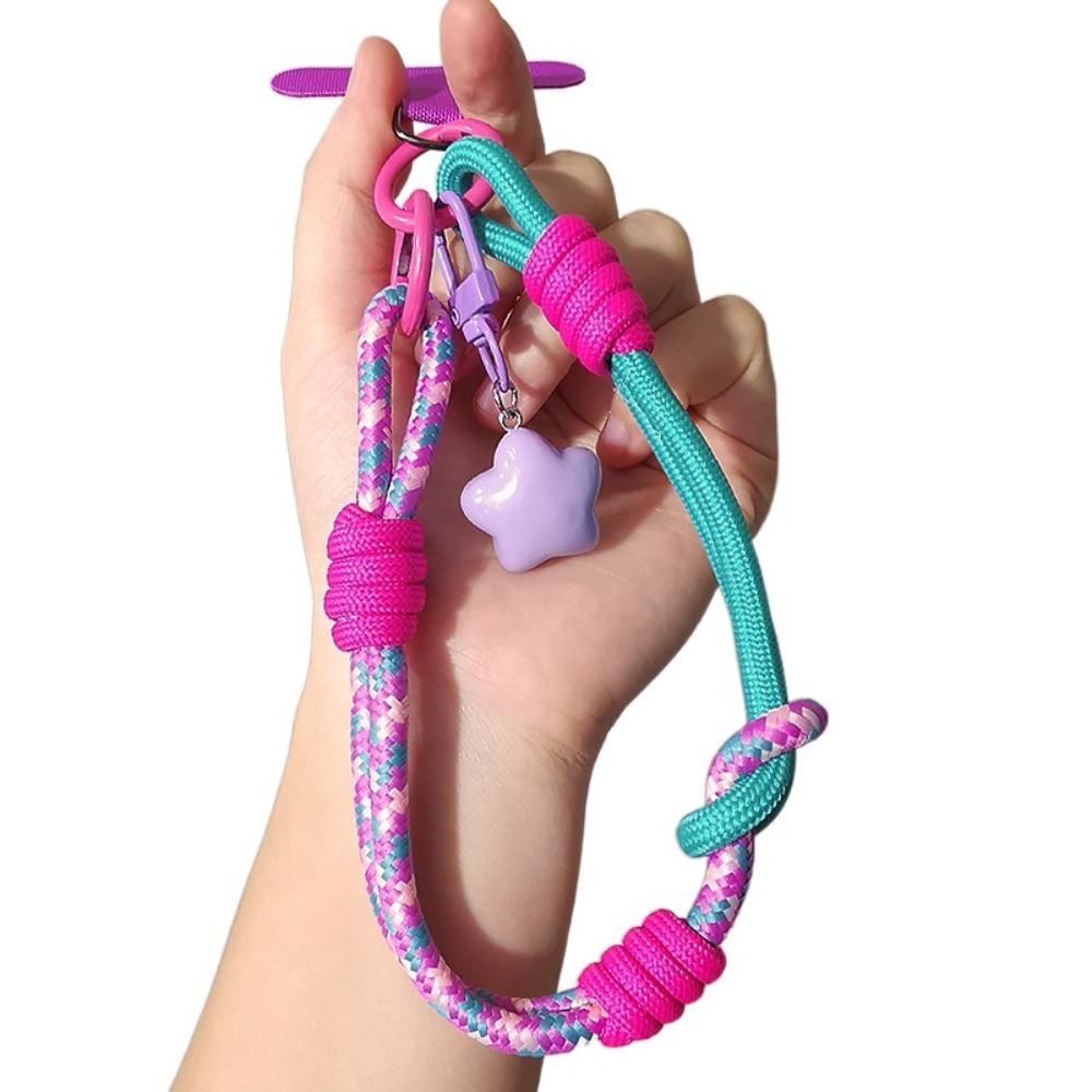 Star Keychain Mobile Phone Lanyard Detachable Mobile Phone Charm Woven Phone Strap  Lanyard Patch
