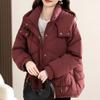 Winter Fashion Womens Down Cotton Jacket Short Loose Hooded Thick Warm Coat Korean Style Trendy