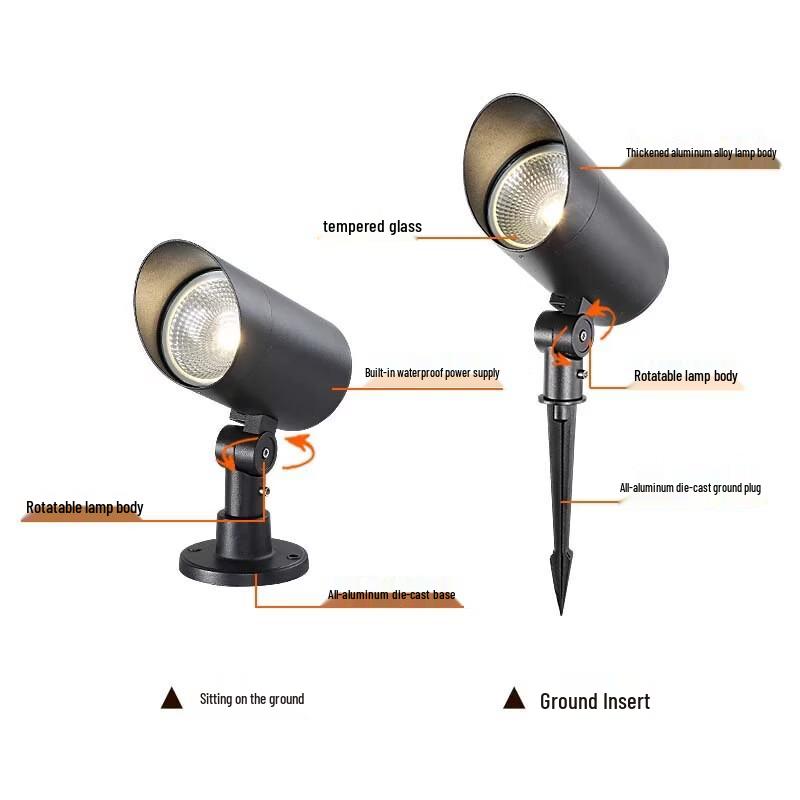 30W Colorful Dimmable Outdoor Ground Plug Spotlight