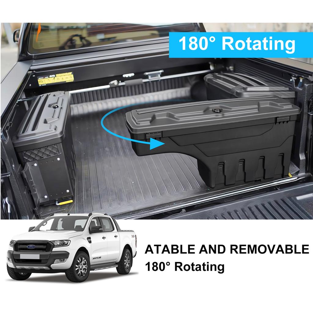 Truck Bed Tool Box Storage Tailgate Swing Case Toolbox for Ford Ranger Raptor 2015-2025 Pickup 4X4 Accessories