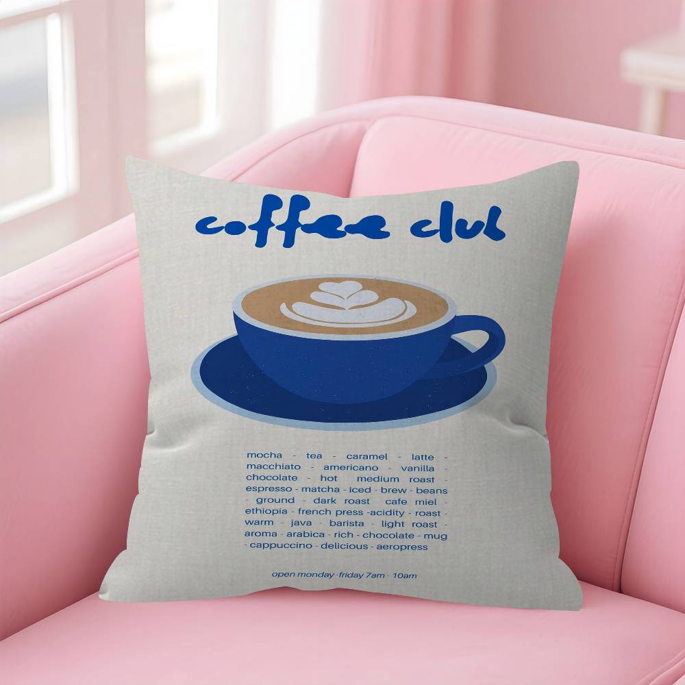 Funny Coffee Club Diver Abstract Personalized Pillow Cover Kids Bedroom Wild Party Decor Pillowcase Kid Birthday Shower Gift