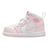 Air Jordan 1 Mid TD Pink Foam Fire Red Baby Sneakers White DQ8425-608
