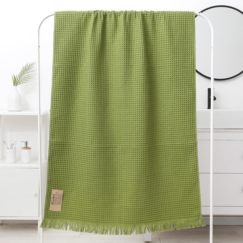 1pc of Pure Cotton Oversized Bath Towel, Soft Multi-color Tassel Beach Towel, Shawl Waffle Weave, Adult 90*180 Honeycomb Bath Towel, Blanket Nap Mat
