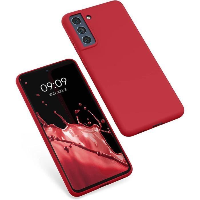 Coque pour Samsung S21 FE - Souple - Silicone Haute Résistance - Découpe Précise - Rouge