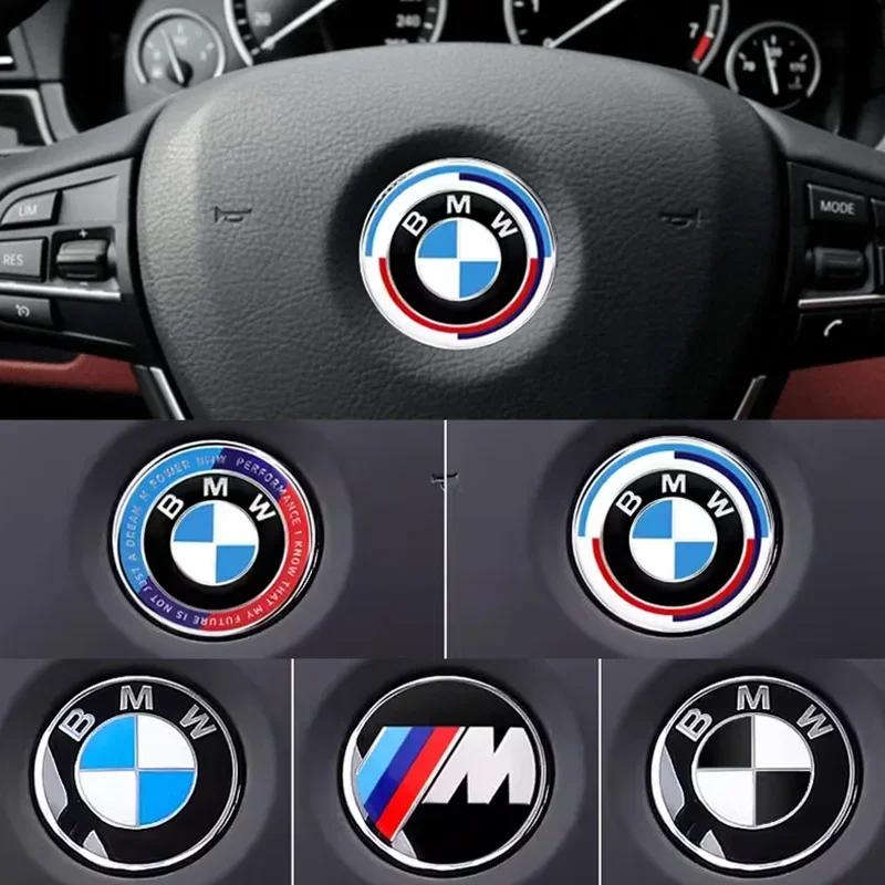 2026 Hot 1Pcs 45mm Car Steering Wheel Badge Emblem Sticker Auto-Styling For BMW E36 E46 E53 E90 E60 E61 E93 E87 X1 X3 X5 X6 F30 F20 F10 F1