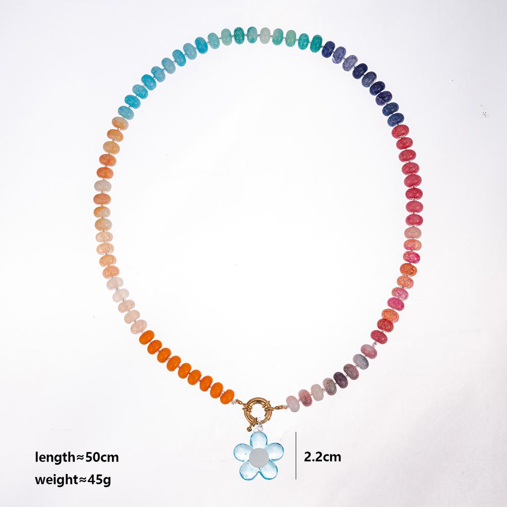 Yori Ins Blogger Empfohlen Handgefertigter Perlenanhänger und Buntes Perlenhalsband Sommer Strand Dopamin Schmuck 2025 Neu