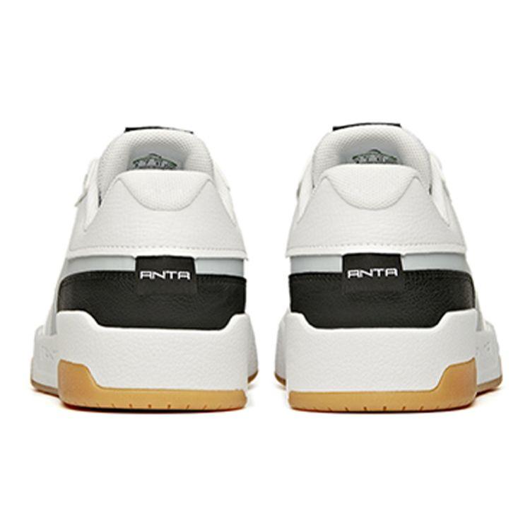 Anta Comfortable Versatile Synthetic Leather Low-Top Skate Shoes Men Sneakers White Gray Black 112228081R-4