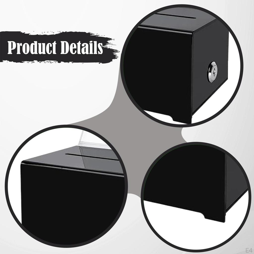 Acrylic Collection Box with Key Lock, Organizer Container, Storage Suggestion, Discreet Function,