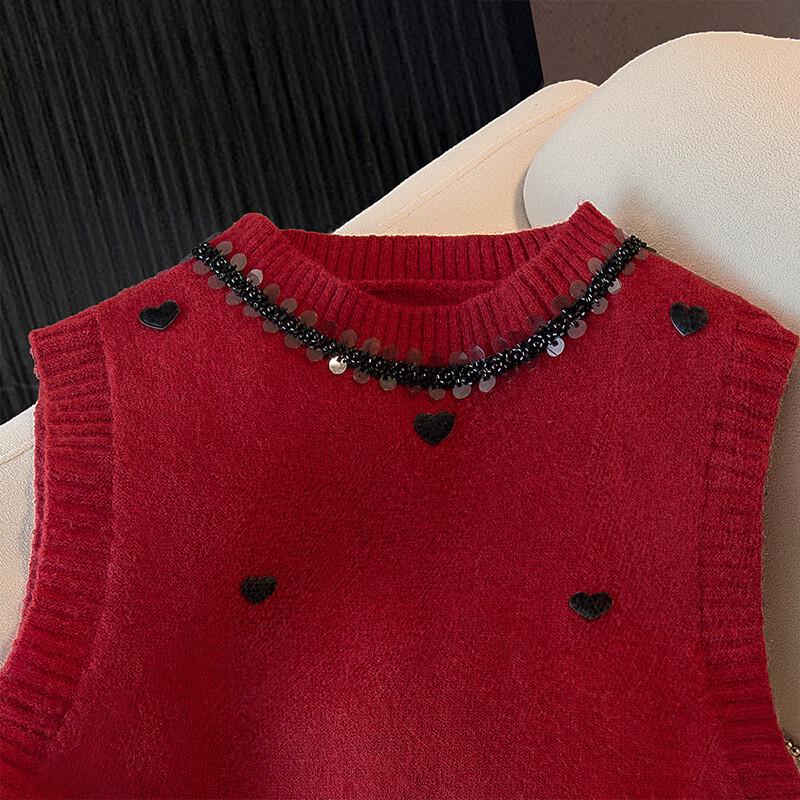 Sibaishe Dámská pletená vesta s korálky