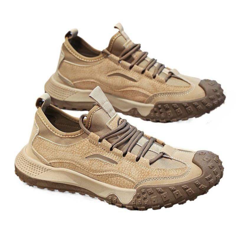 Breathable Men's Flat Shoes New Outdoor Lightweight Walking Sports Shoes Anti Slip Fashionable Casual Labor Protection Shoes
