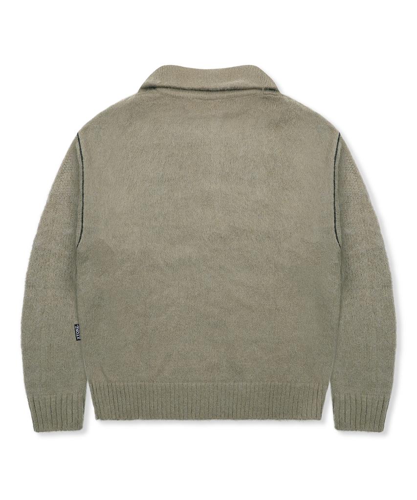 XTONZ Xtk176 Funnel Half Zip Knit (Mocha)