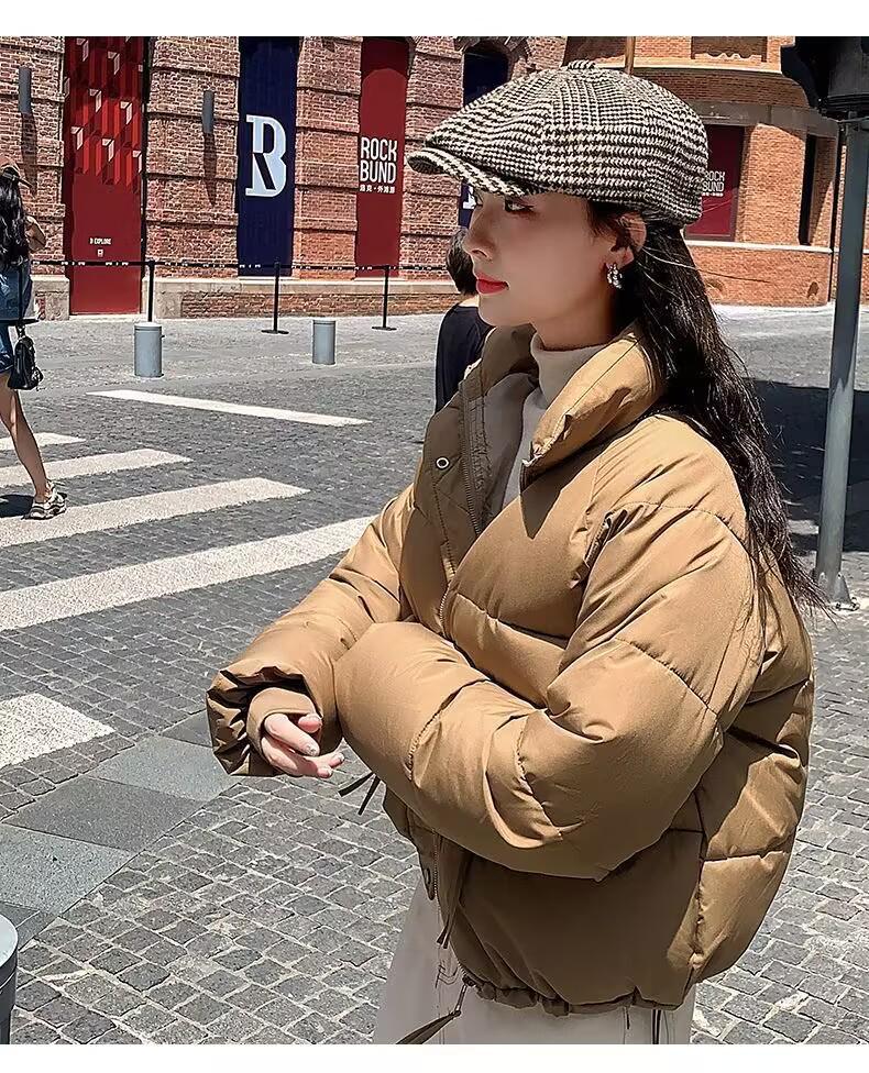 Korean Style Women's Winter Clearance: Short, Thick, High-Waisted Down Cotton-Padded Jacket