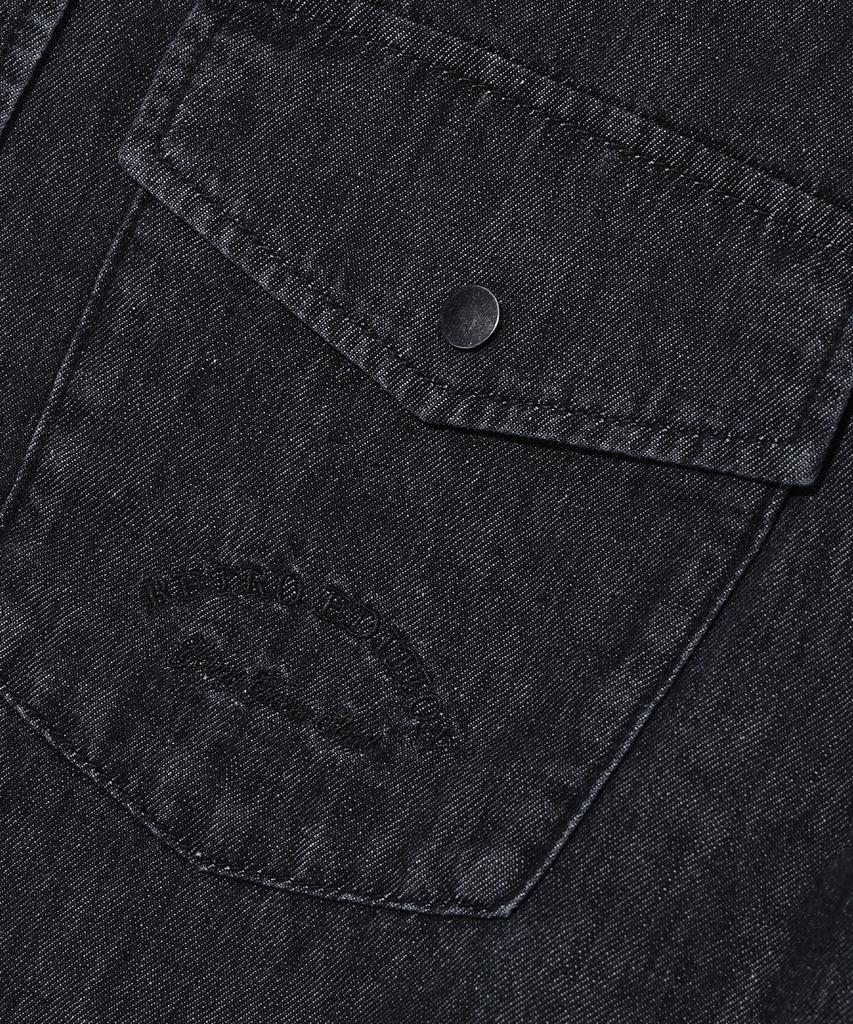 DISTN9NE Pocket Denim Long Sleeve Shirt Black (Lo3Yf684-076)