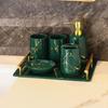 Creative Marble Texture Ceramic Toothbrush Cup Bathroom Accessories Set Soap Bottle Toothbrush Holder Soap Dish Household Tray