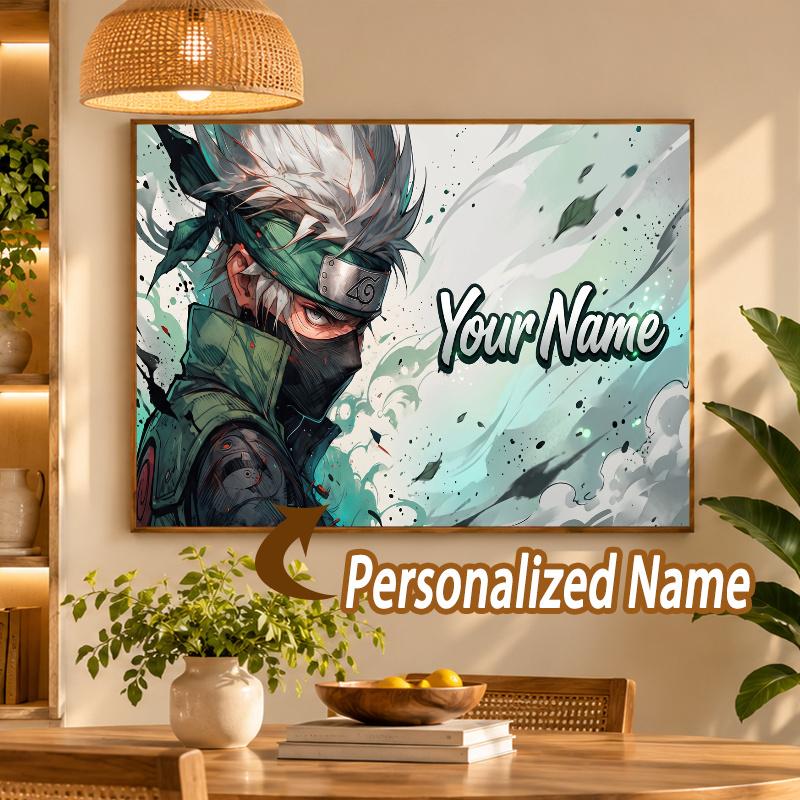 Kakashi Hatake Custom Name Diamond Painting Personalized 5D Full Drill DIY Diamond Art Home Decor