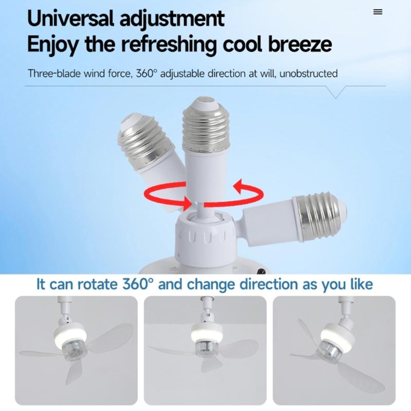 11.4Inch 3 Speed Adjustable LED Ceiling Fan Light 360 Degree Adjustable Arm Quiet Operation Ideal For Bedroom Study Room