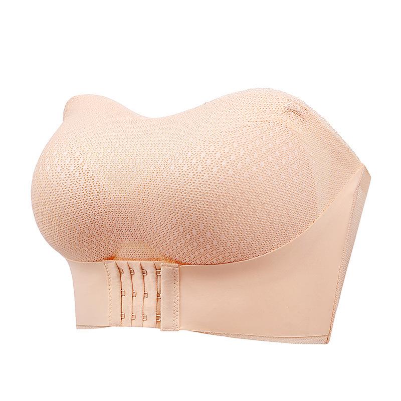 Plus Size Strapless Push-Up Front Buckle Wedding Lingerie Bra - Invisible, Non-Slip & Beautiful Back Design