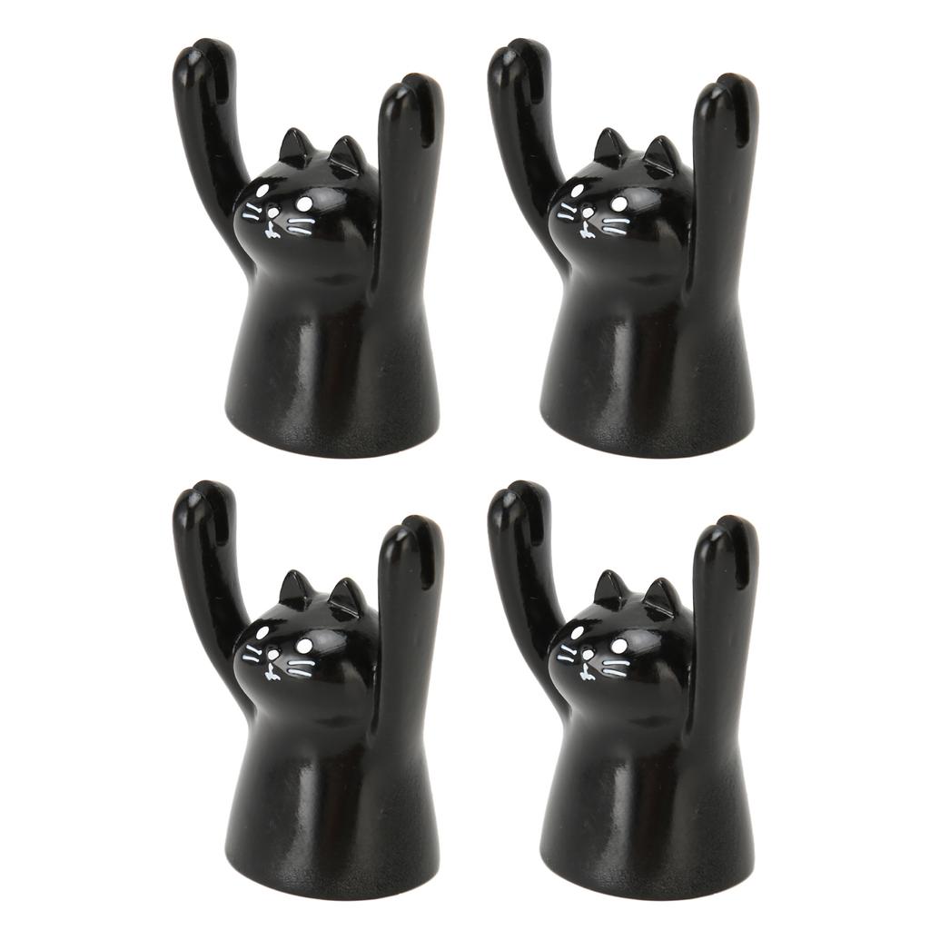 4Pcs Cartoon Photo Clip Cute Cat Resin Stable Eye Catching Animal Note Holder for Wedding Party