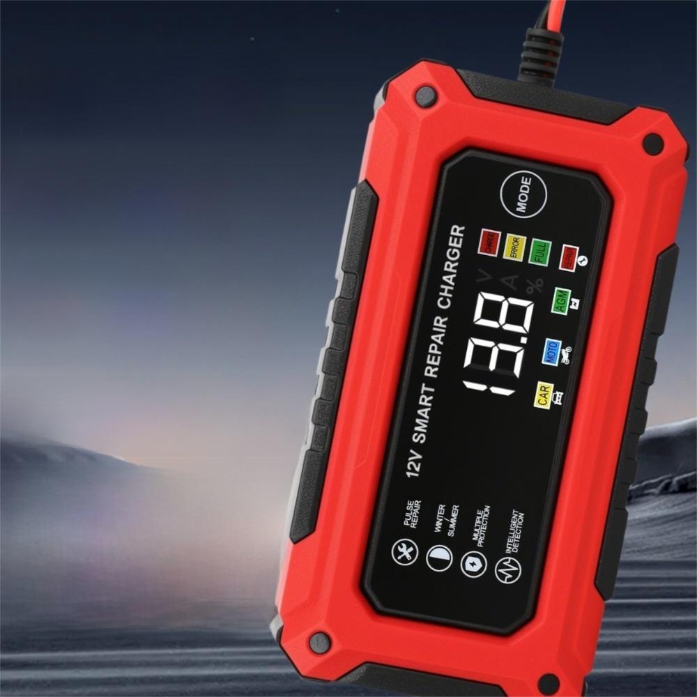 Plastic Intelligent Car Battery Charger 12V 6A Motorcycle Battery Charging Unit Lead-Acid Battery