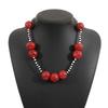 Minority Design Fruit Cherry Necklace Handmade Y2K Clavicle Chain Red Bead Necklace  Women