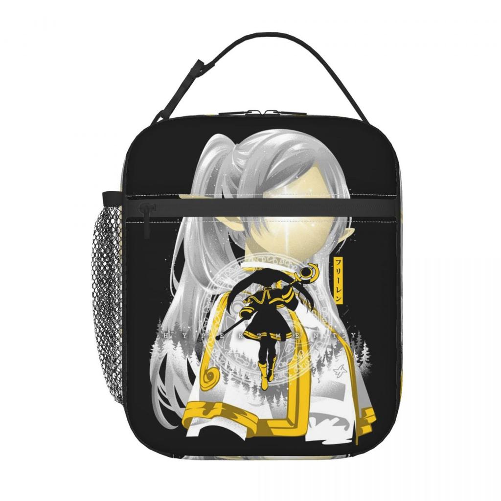 Frieren Beyond Journey's End Anime Insulated Lunch Bag for Women Kids Portable Food Boxes Thermal Lunch Box Tote