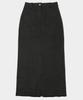 Place Studio Classic Back Slit Stretch H-Line Low-Rise Cotton Long Skirt_2 Colors