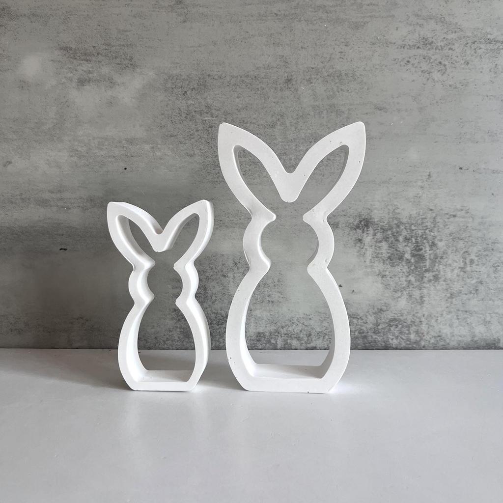 Hollow Bunny Candle Mold Easter Ornament Cute Rabbit Shape Plaster Decoration Molds Easter Rabbit Candle Holder Plaster Mold NEW