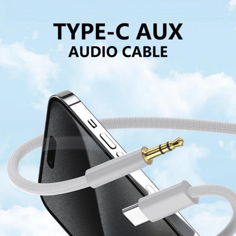 Mobile Car Cable Connection Wire Type C To 3.5mm HiFi Digital Cable Line for Smartphones and Tablets