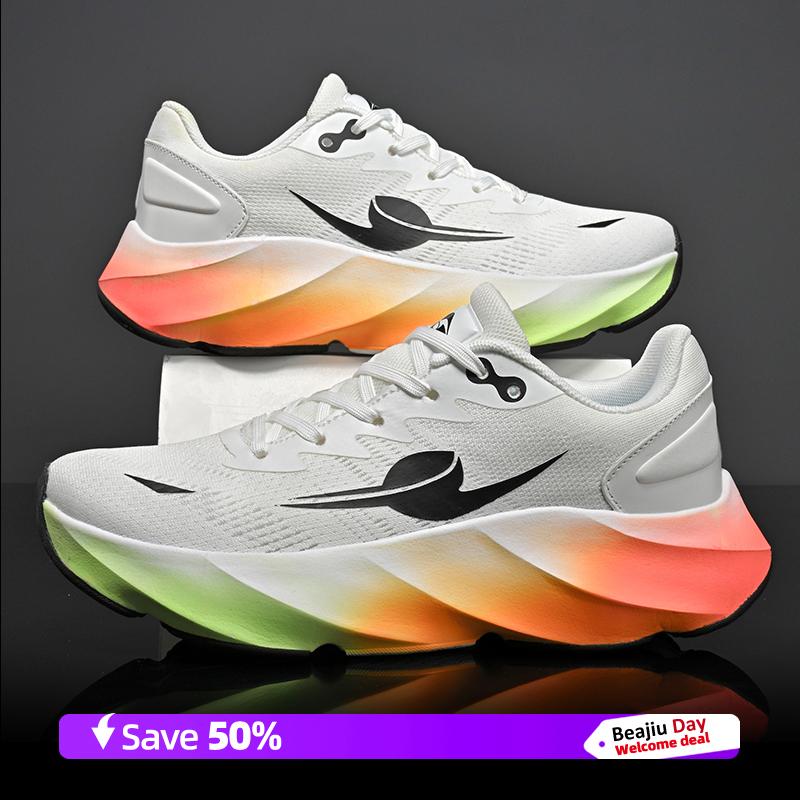 

Men Running Shoes Speciality Marathon Sports Breathable Lightweight Women s Carbon Plate Comfortable Nonskid Leisure Sneakers 45 чёрный