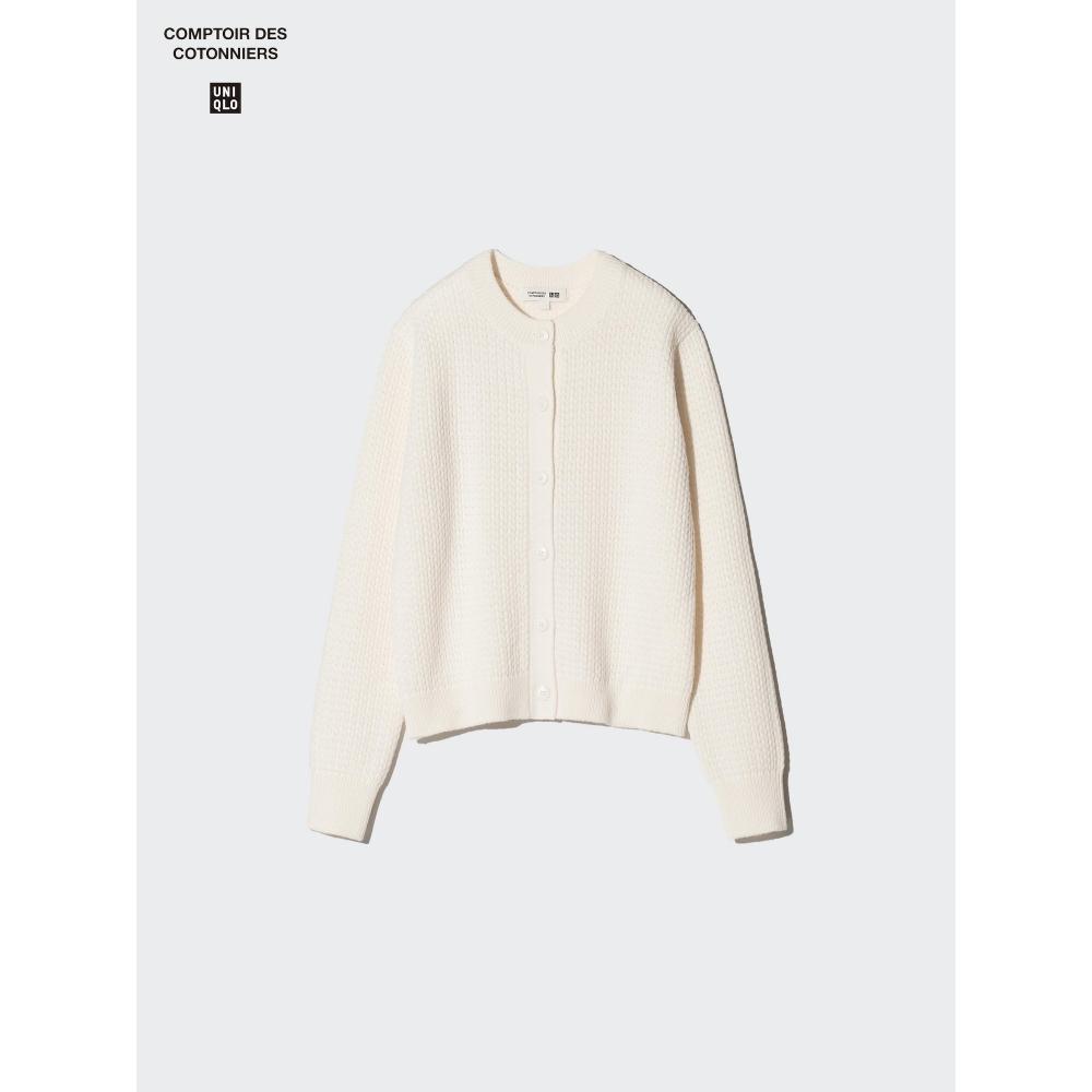 Uniqlo Wool Blend Crew Neck Cardigan