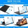 10 Inch Folding Mobile Screen Magnifying Glass Phone Desktop Stand 3D Mobile Phone Screen Magnifying Glass HD Video Amplifier