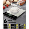 10 кг/1 г 22 фунта Электронные цифровые кухонные весы Весы для продуктов Граммы Унции для выпечки и приготовления 6 единиц Серебристые кухонные весы