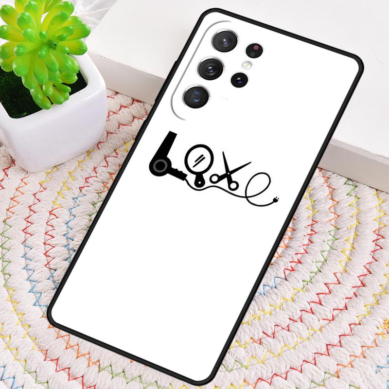 Barber Scissors Hairstylist Salon Phone Case for Samsung Galaxy note 10 pro S26 Ultra S23 S24 FE S25 S21 S22 PLUS Cover